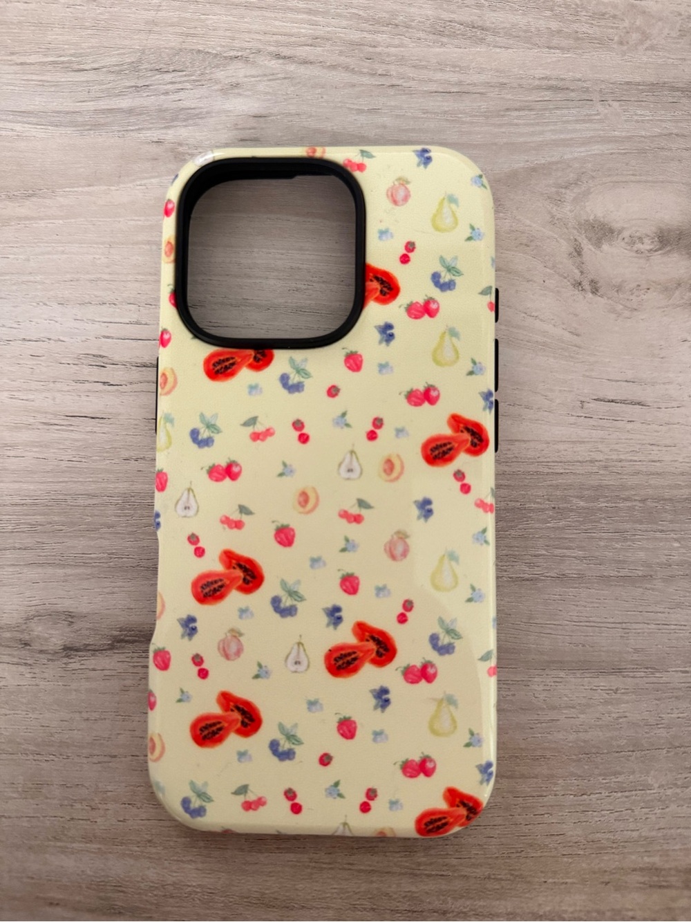 Fruit Pattern Yellow Phone Case (iPhone 16 pro)
